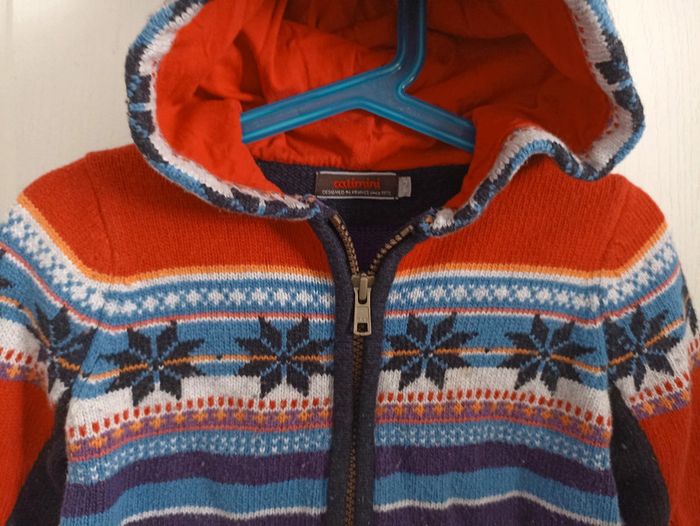 Gilet zip flocons laine catimini 2 ans - photo numéro 2