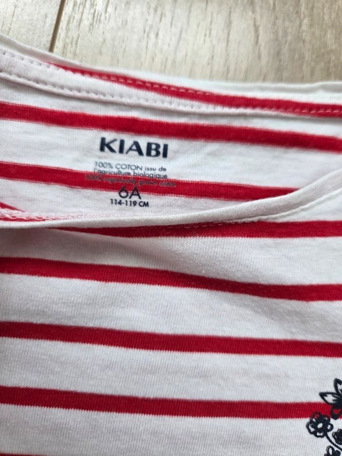 T-shirt rayé rouge 6 ans - photo numéro 3