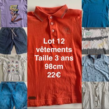 Lot 12 vêtements 98cm 3ans
