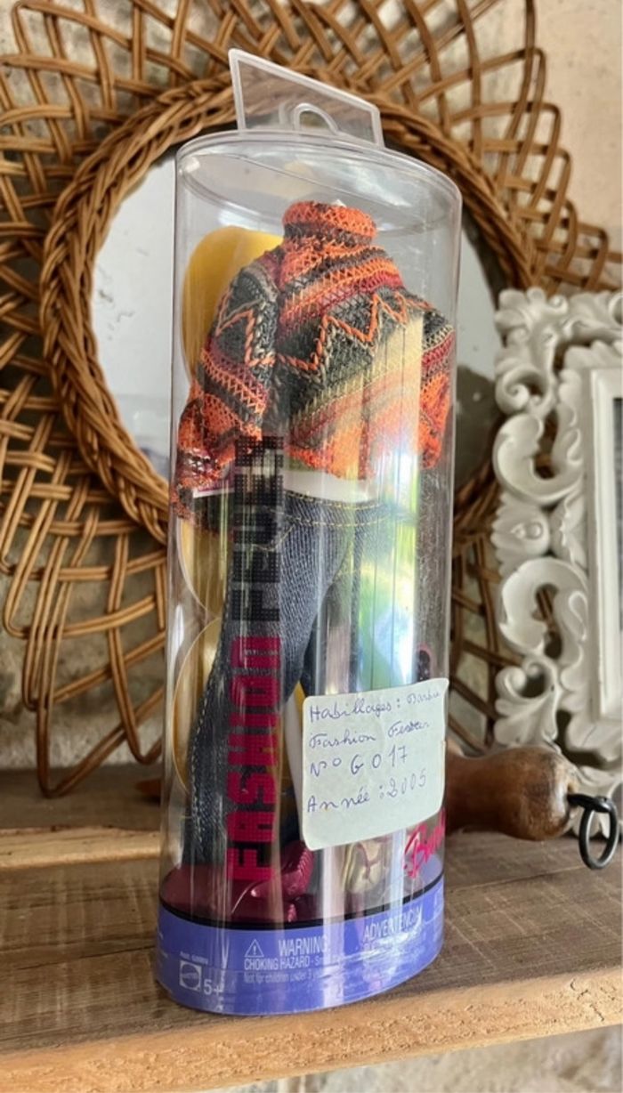 Collector Neuf ! Tenue Barbie Fashion Fever 2005 - Réf G017 - Jean et Poncho Mattel - photo numéro 3