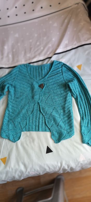 Gilet turqoise manches longues