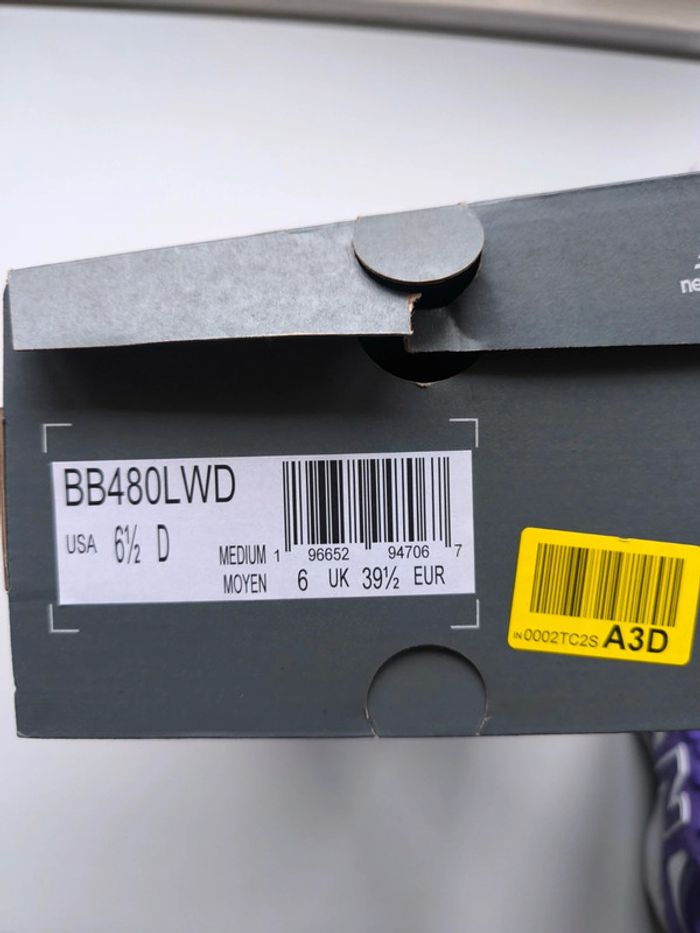 Baskets New Balance 480 violette pointure 39.5 neuves avec boîte - photo numéro 11