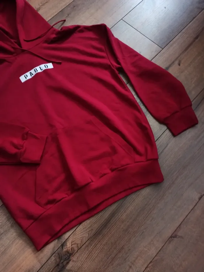 Sweat/pull à capuche homme bordeaux M - photo numéro 4