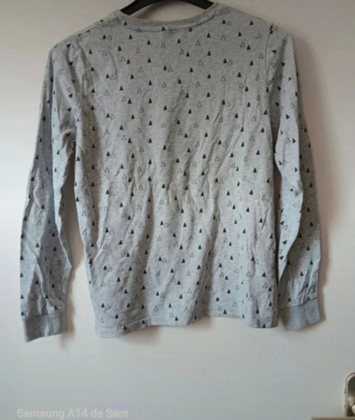 T-shirt manches longues gris Okaïdi - Motif Cerf & Sapins - 14 ans (164 cm) - photo numéro 2