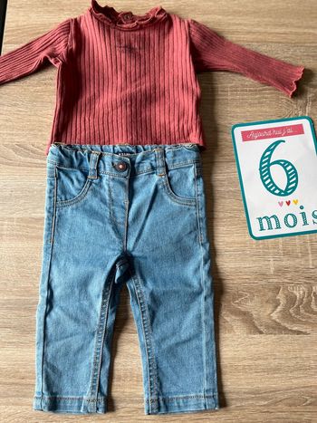 Ensemble t-shirt cotelé + jean