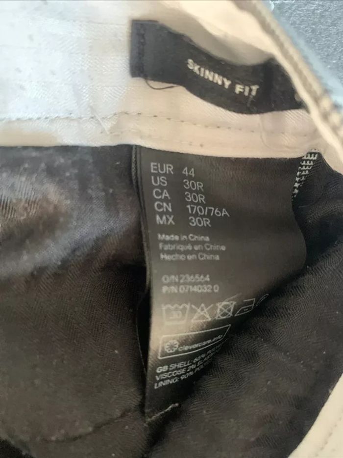 Pantalon Habillé À Motifs Carreaux Skinny Fit T38 H&M - photo numéro 4