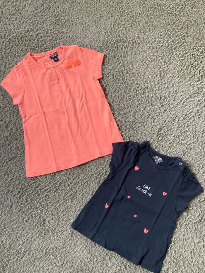 Lot de 2 tee-shirts MC 12 mois