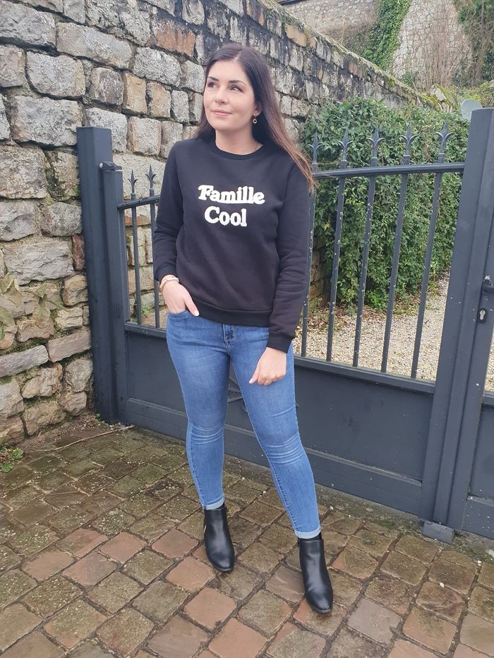 Sweat noir/blanc Famille cool Taille S - photo numéro 3