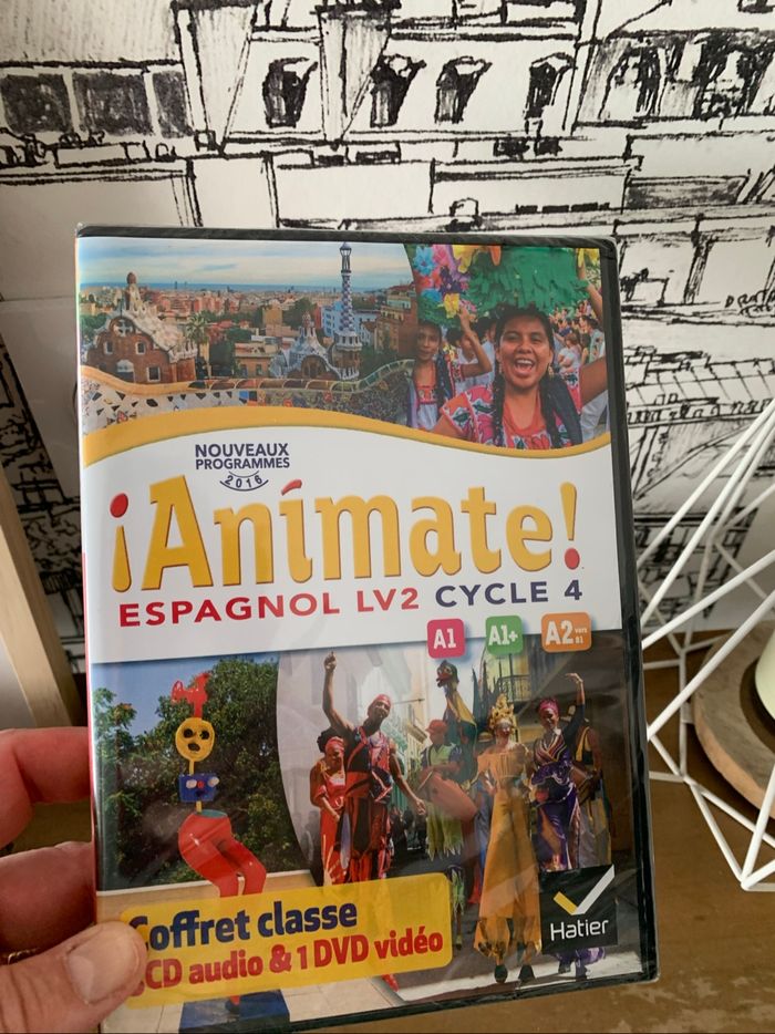 1 DVD 📀 3 cd 💿 Anìmate Espagnol LV2 A1 A1+ A2 vers B1 neuf sous blister