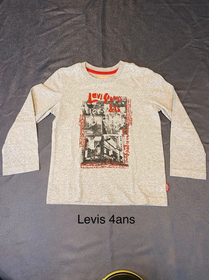 Tee shirt manches longues Levis gris 4 ans