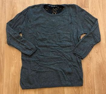 Pull gris dentelle M