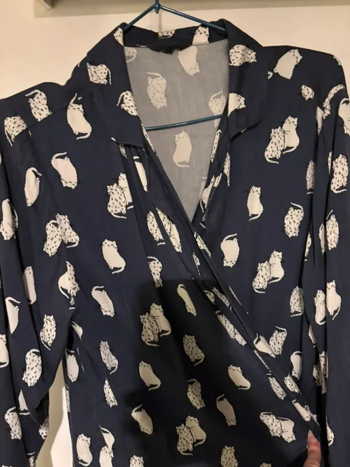 Gilet de pyjama Etam motif chat taille 38-M très bon état - photo numéro 6