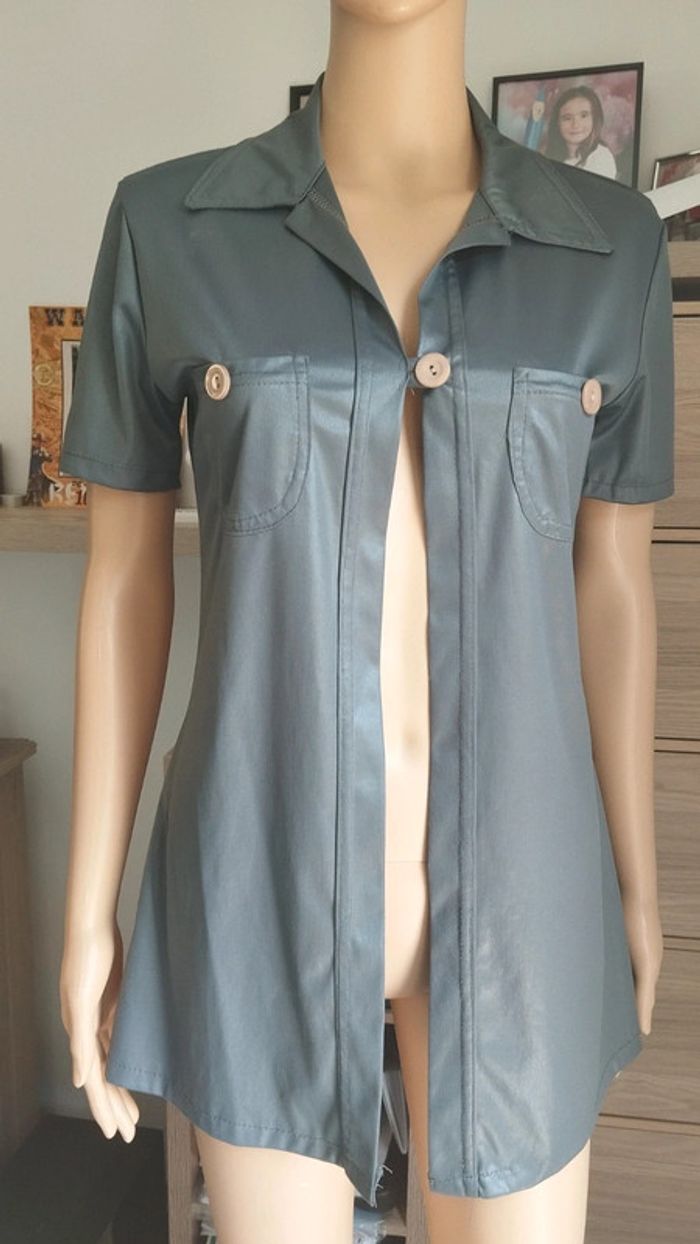 Top haut tunique gris femme taille 36 - photo numéro 2