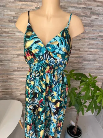 Robe longue noir bleu