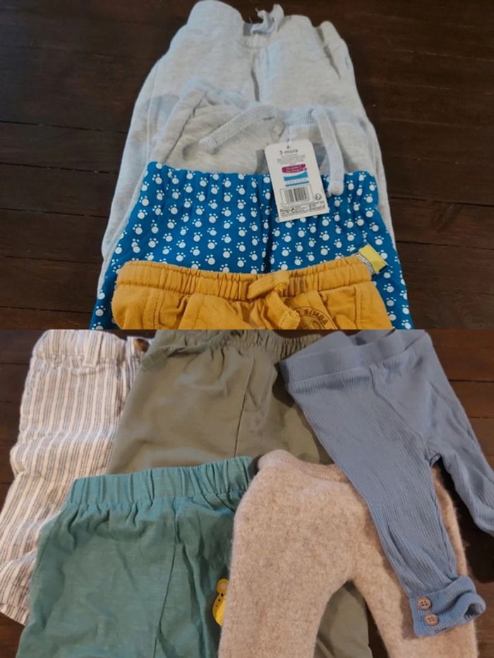 Lot 9 pantalons bebe 3 mois