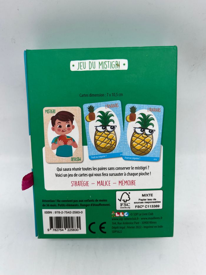 Jeu  de société Jeu Mistigri Fruits et Légumes  avec ses 33 cartes !  Jeu de stratégie malice et mémoire Neuf - photo numéro 2