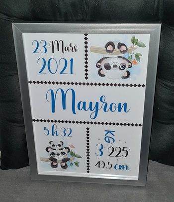 Cadre naissance personnalisé