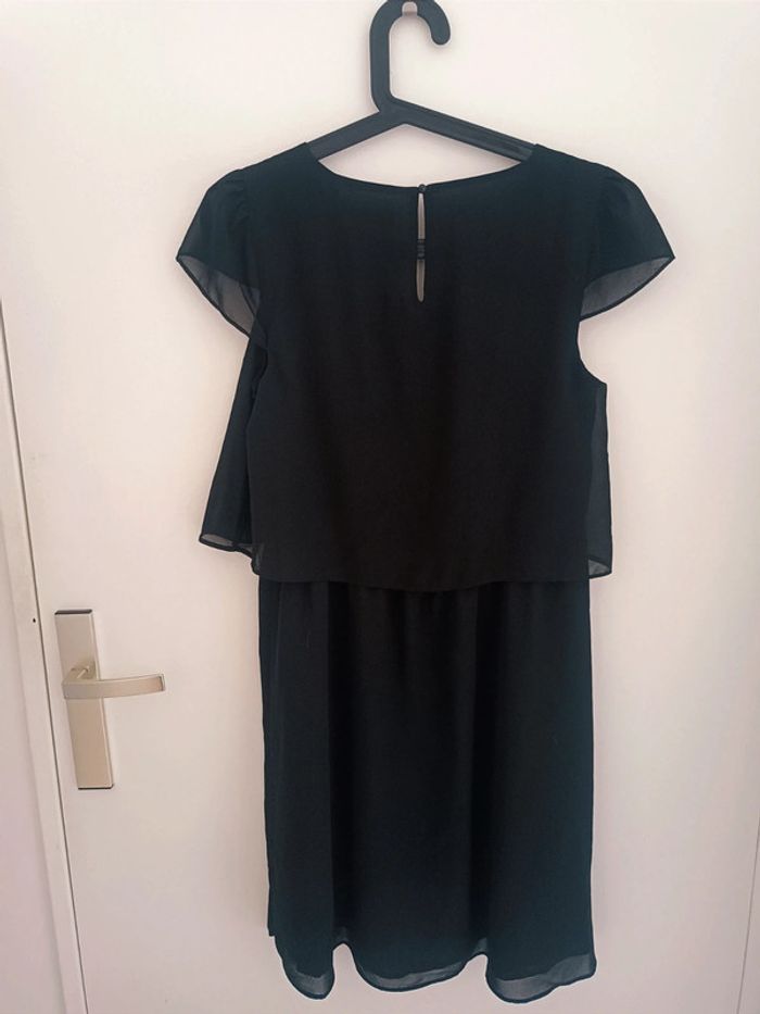 Robe noire habillée chic effet superposition Taille 38 Naf Naf Neuf avec étiquette - photo numéro 3
