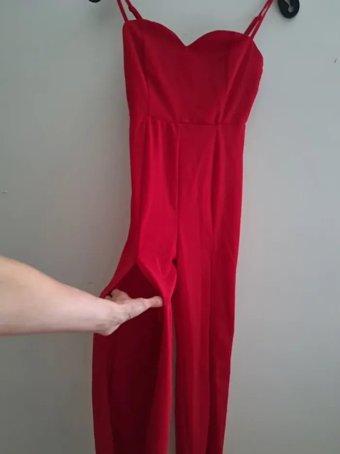 Combinaison rouge - moulante - jambes fendues - Shein - taille 34 / XS - photo numéro 6