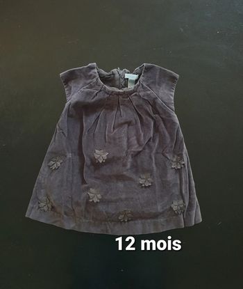 Robe velours à fleurs