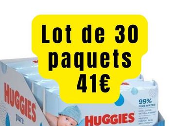 30 lingettes Huggies pure
