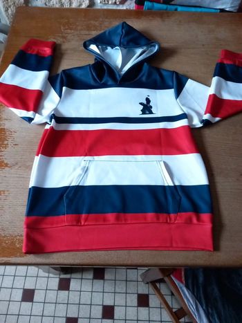 🐿polo T36Neuf France bleu blanc rouge polyester