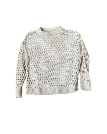 Pull en coton ajouré blanc H&M taille XL
