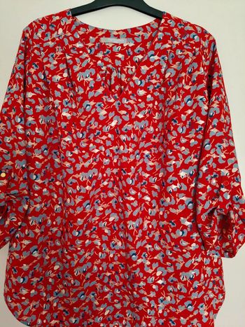 Mamouchka top col en V Macon taille M rouge bleu doré