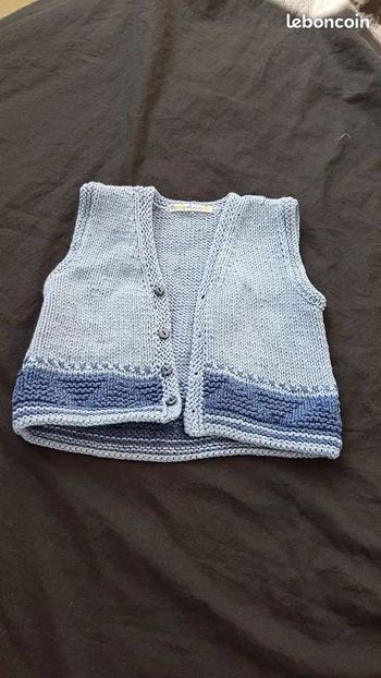 18 mois gilet sans manche tricot laine