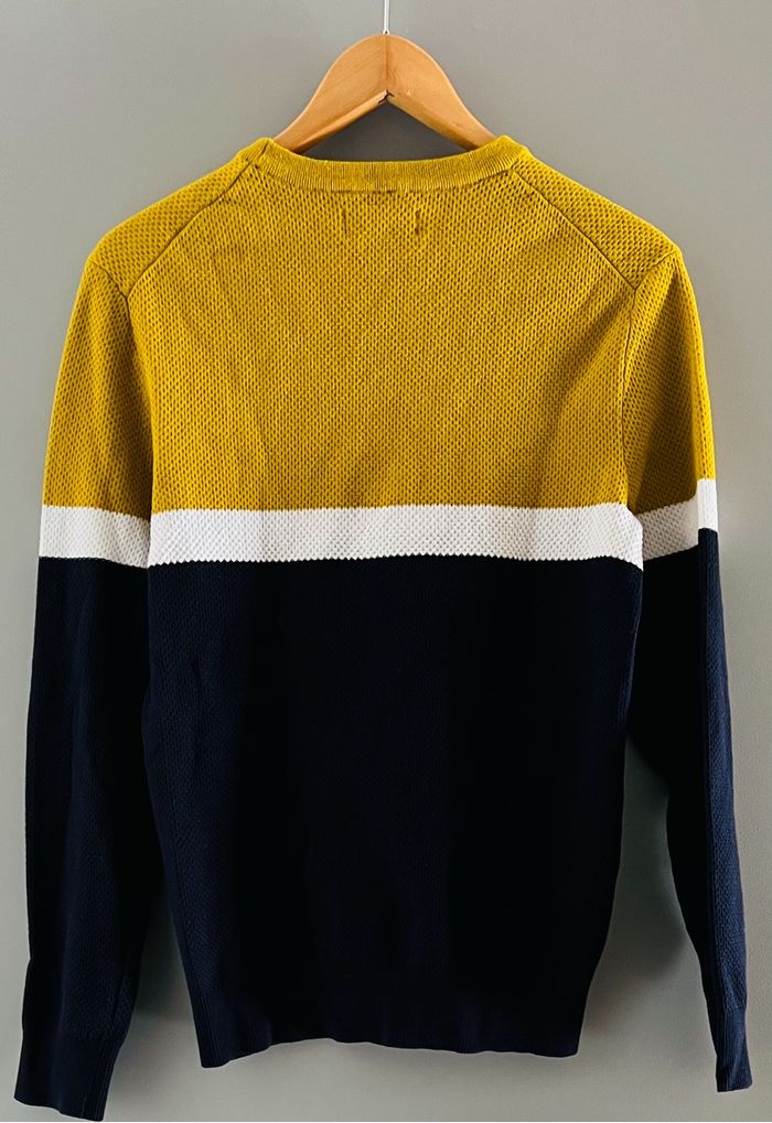 Pull homme col rond jaune marine Taille M Selected - photo numéro 2