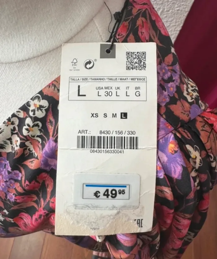 Robe de soirée Zara neuve à fleurs - photo numéro 3