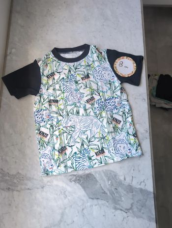 Tee-shirt fait main avec tissu grande marque 6/8 ans