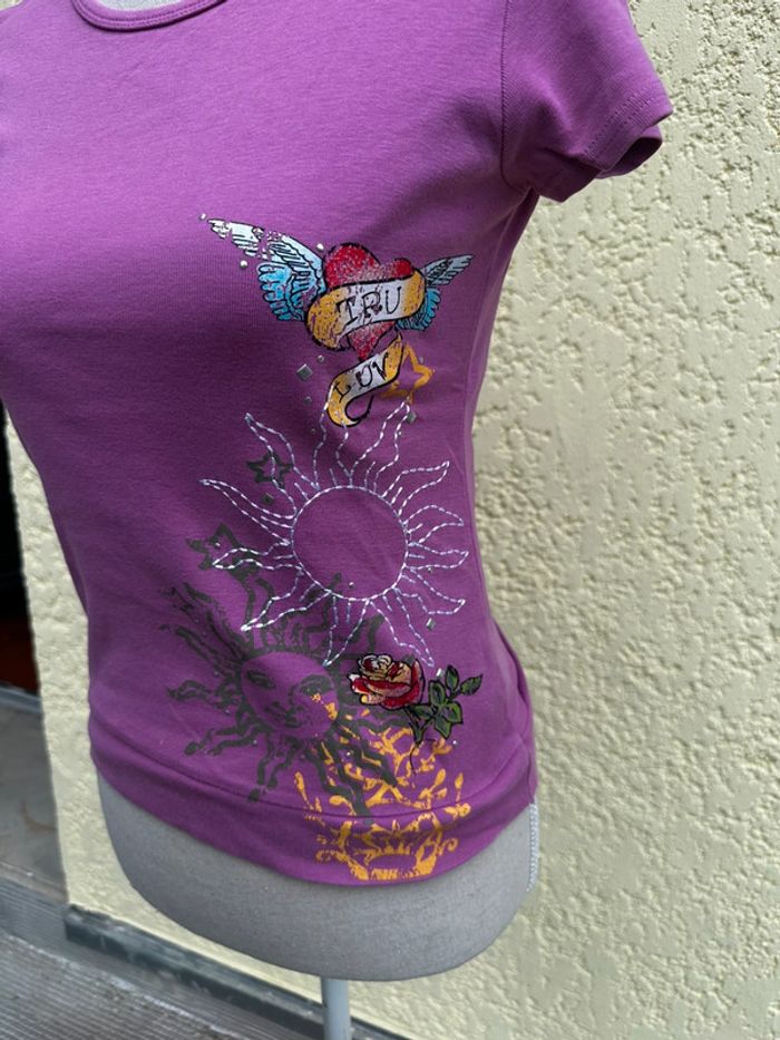 💜 T-shirt violet original C&A – Taille 12/13 ans - photo numéro 3