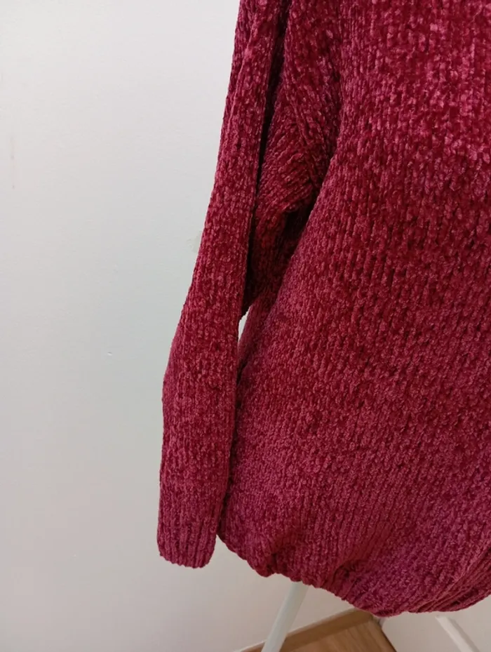 Pull bordeau en maille douce taille XL Salao Green - photo numéro 6