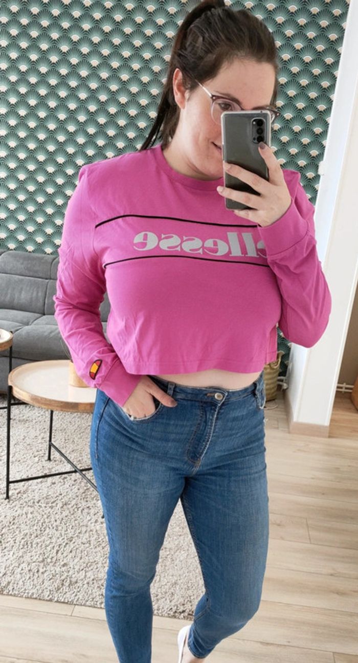 Crop top rose fuschia Ellesse femme - photo numéro 2