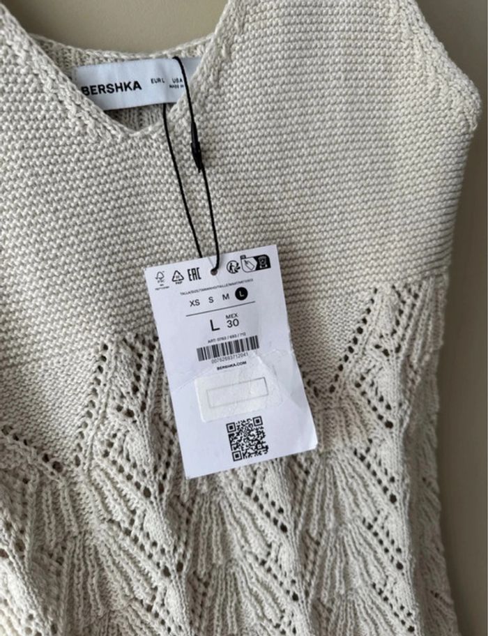 👗Robe en maille beige été  - bershka - taille L - neuf avec étiquette - photo numéro 2