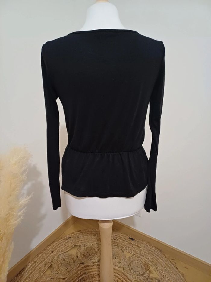 Blouse noire chic cache-coeur légère Bik Bok taille S 36 - photo numéro 7