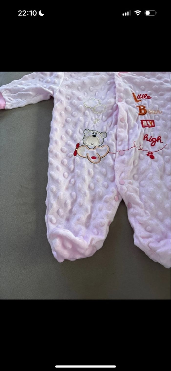 Pyjama Grenouillère Rose - Taille 0 naissance - photo numéro 3