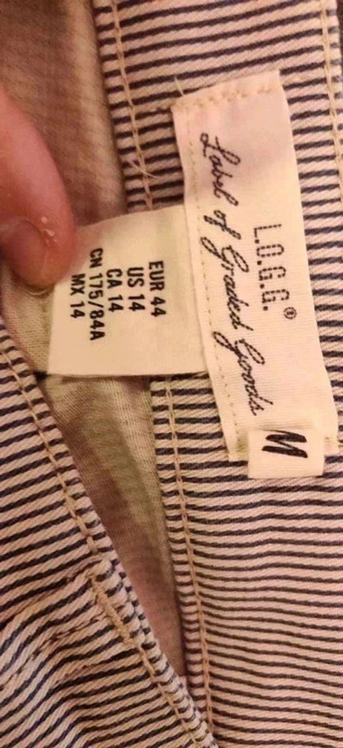 Jean 7/8ème rayé marine et blanc H&M 40 - photo numéro 2