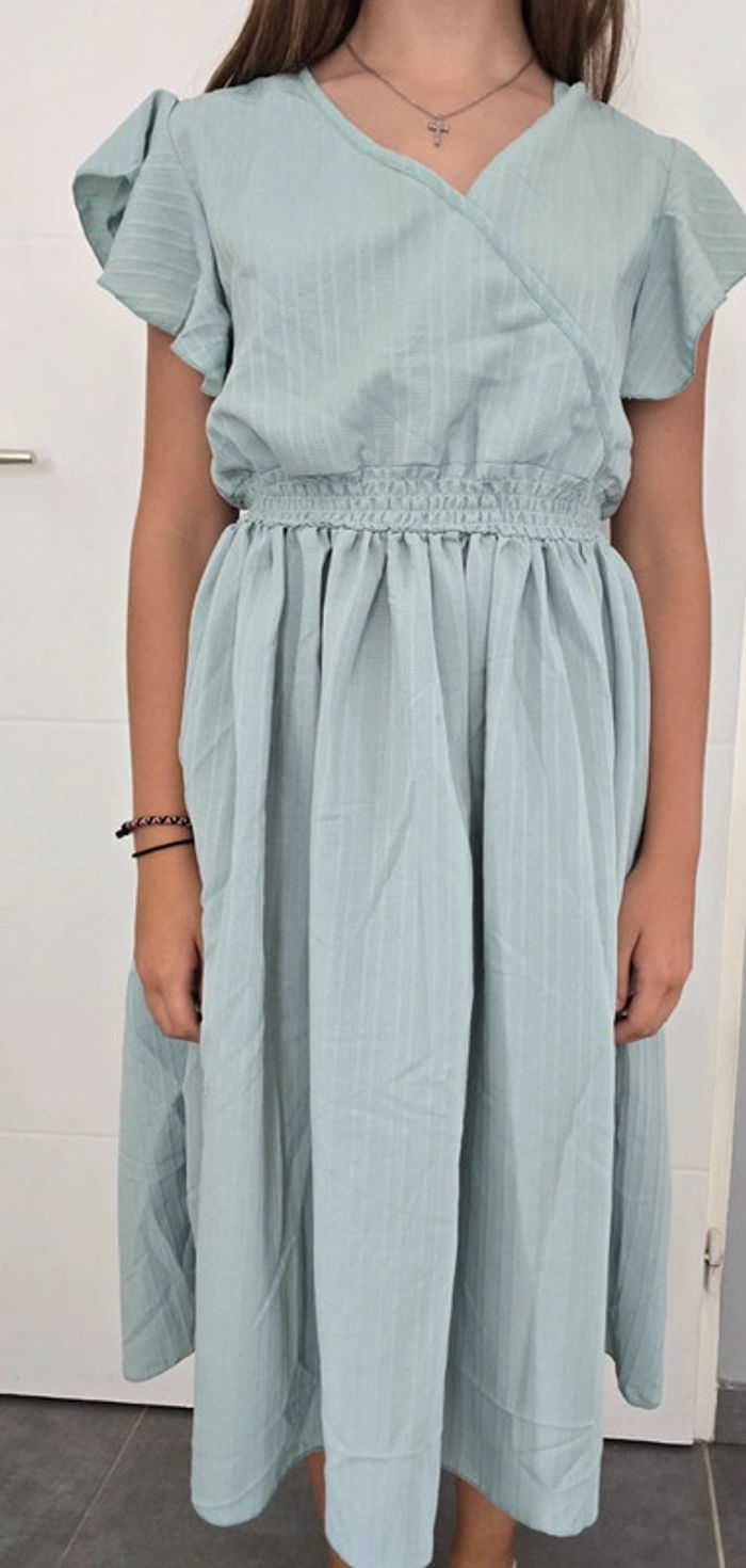 Robe longue de cérémonie turquoise - photo numéro 3