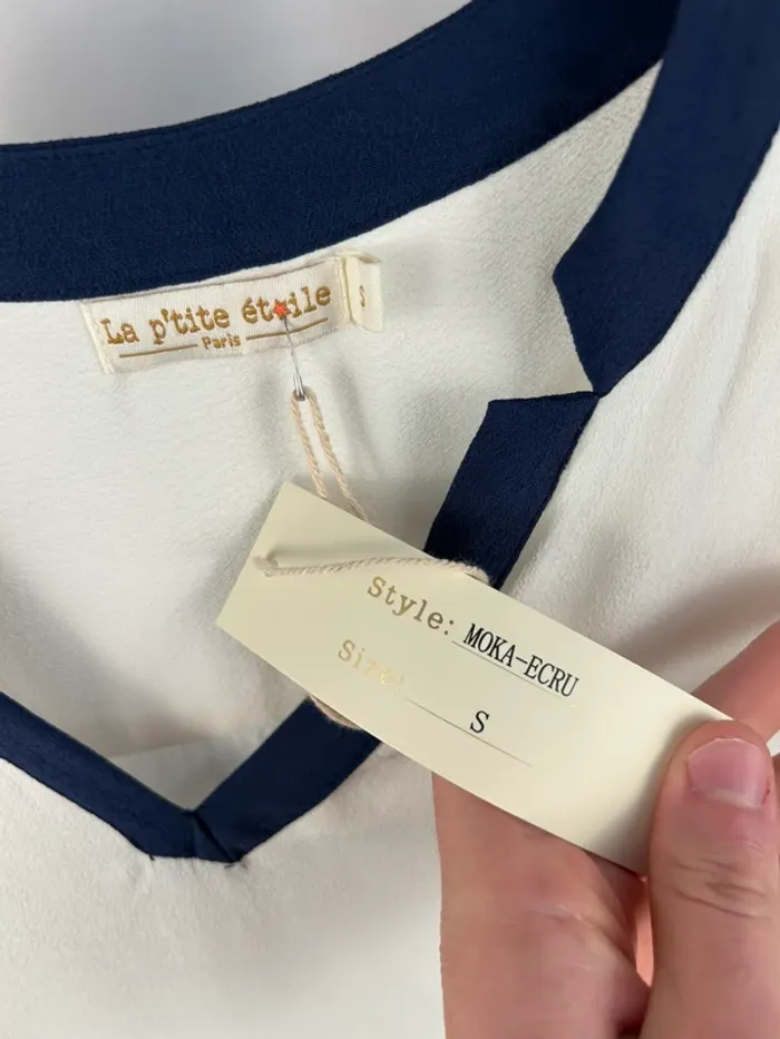 Blouse crème La P’tite étoile T1 / S neuve - photo numéro 3