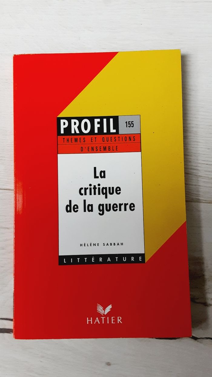 Livre profil littérature, La critique de la guerre, Hatier