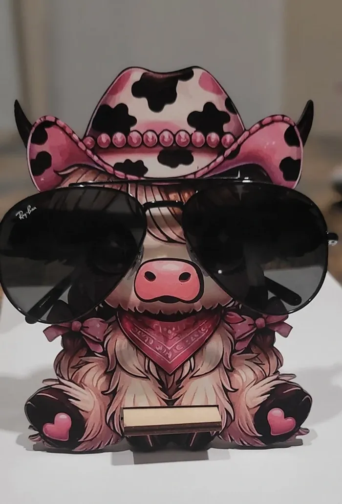 Support à lunettes vachette chapeau cowboy - photo numéro 2