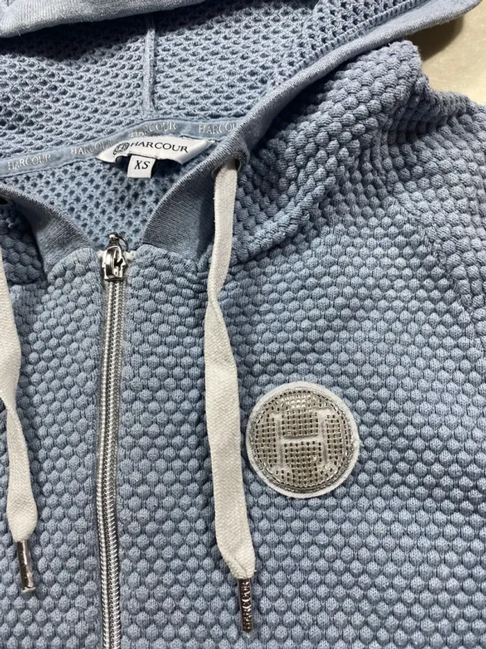 Gilet à capuche Harcour bleu – Taille XS – Très bon état - photo numéro 3