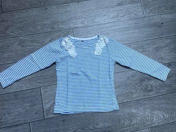 Tshirt marinière broderie / guipure blanche  3 ans Sans marque