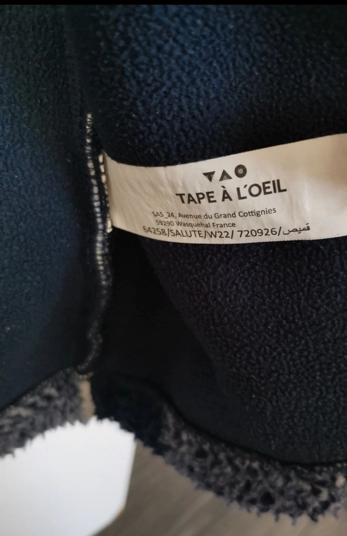 Veste à carreaux bleu marine et blanc Tape à l'oeil Tweens taille XS  14 ans - photo numéro 4