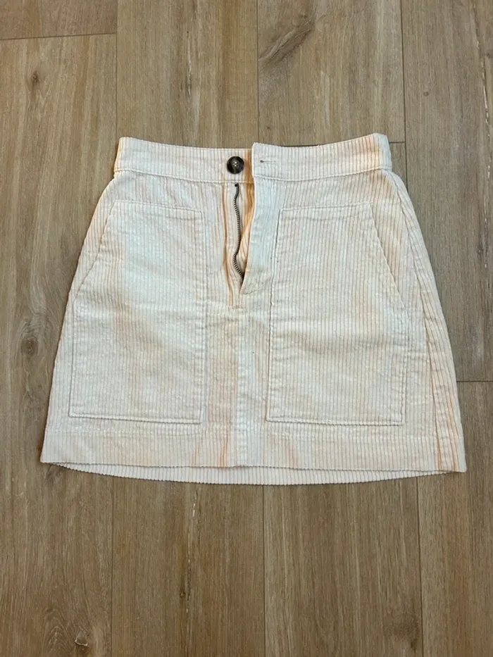 Jupe blanc cassé en velours