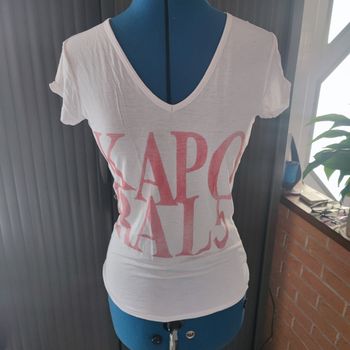 T-shirt blanc Kaporal taille S 36 imprimé rouge