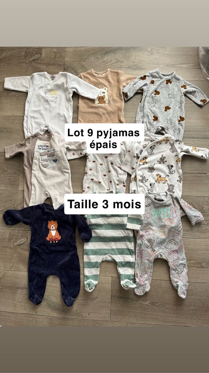 Lot pyjamas épais 3 mois