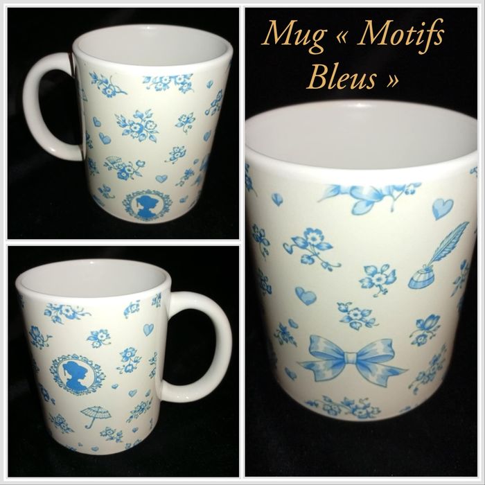 Mug motifs bleu